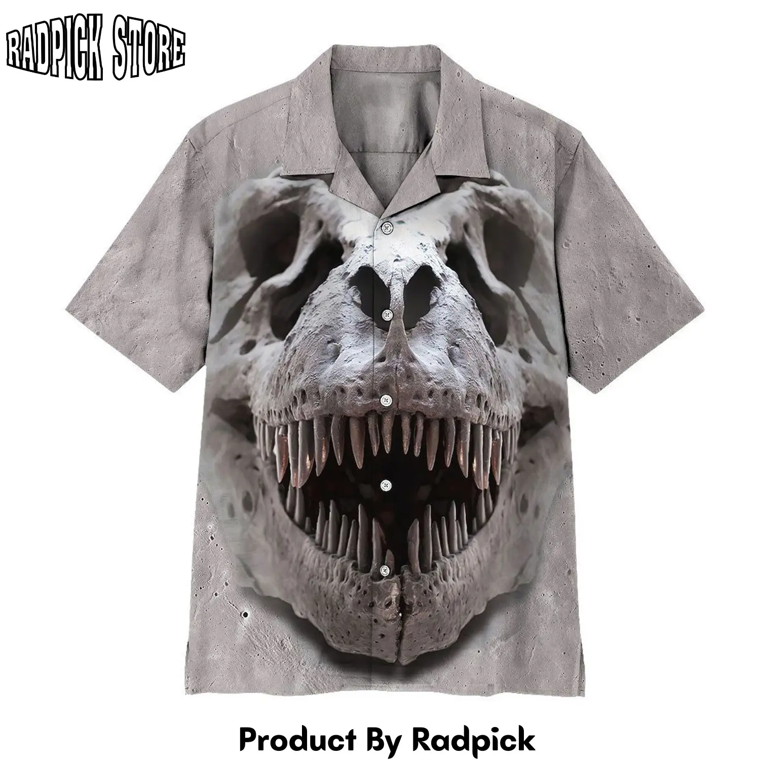 Radpick 3d gearhuman 3d trex skull hawaii shirt rp2921326